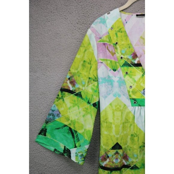 Ivanka Trump 3/4 Wide Sleeve V Neck Tunic-Size Large/XL-BOHO - Picture 3 of 10